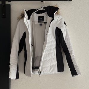 Women's White and Black Ski Jacket